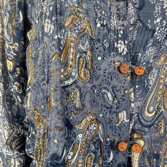 VINTAGE JA RESORT 100% RAYON FOUR-PIECE PANT SET, PAISLEY PRINT SIZE S - Picture 13 of 13